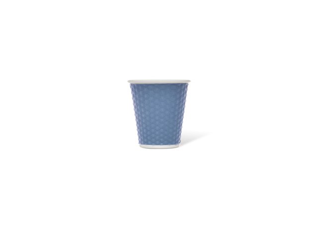 Beker porselein LAP 180ml met silic. grip honingraat Blue