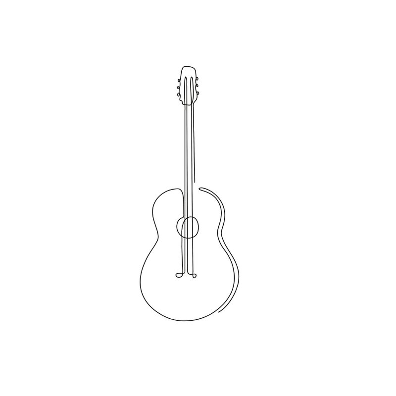 Tijdelijke tattoo: de gitaar