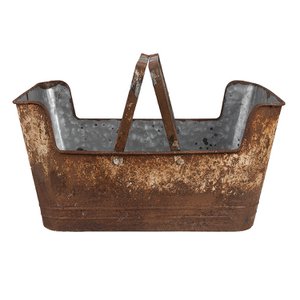 Plant holder 45x28x23 cm brown iron flowerpot inside