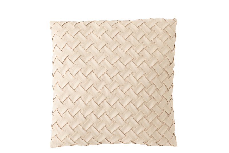 J -Line Kissen gewebt - Polyester - Beige