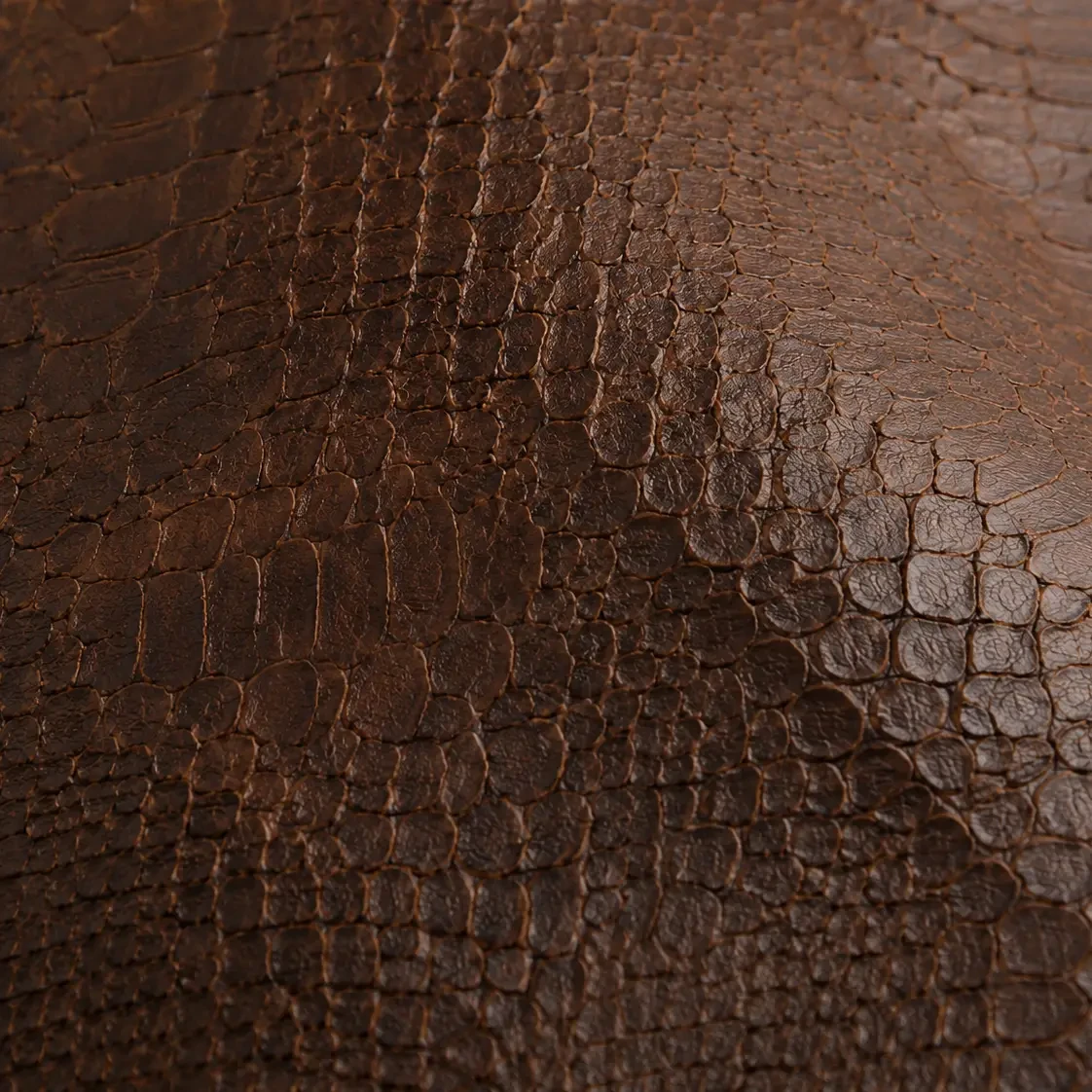 LOLA – Italian python-embossed leather bag – Brown