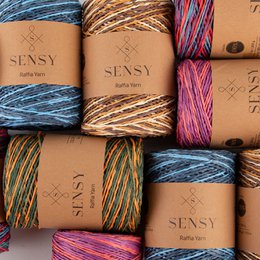 Sensy Premium 185 iarde %100 Filato di rafia multicolore in carta