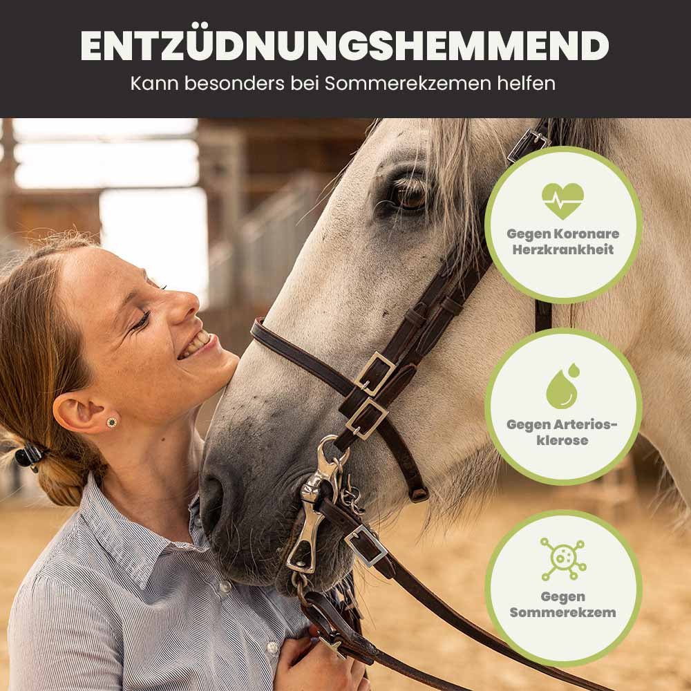 PFERDESTARK Premium organic hemp pellets for horses, horse feed, grain-free mineral feed, 5kg bag of hemp press cake