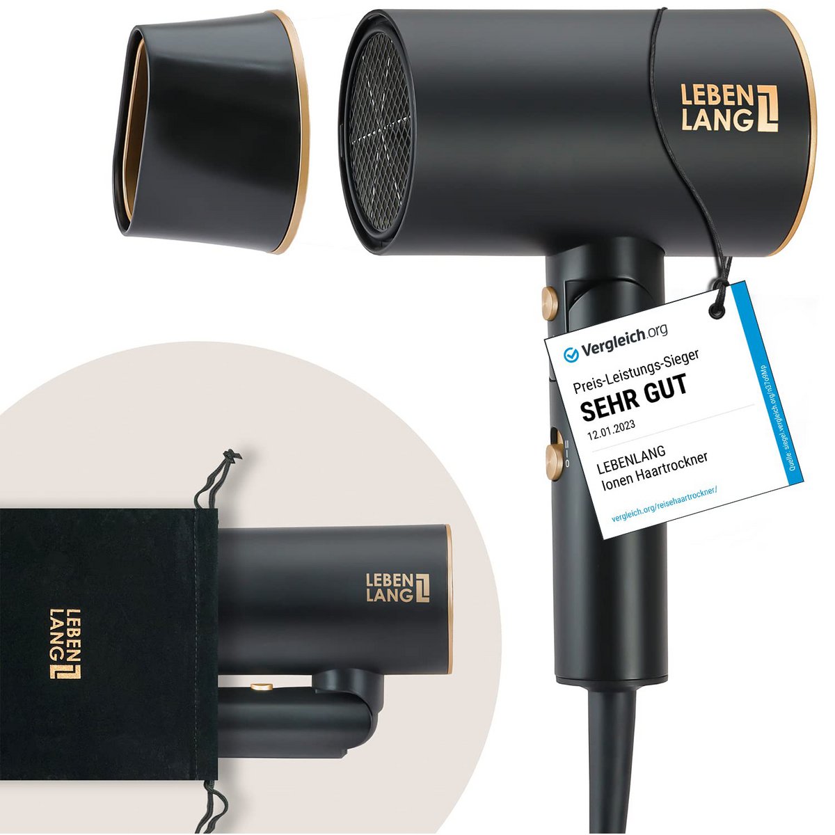 Secador de pelo LIFETIME ion 2100W - antipuntas abiertas con modo aire frío | Secador de pelo de viaje plegable | Secador de pelo Secador de pelo Secador de pelo Secador de pelo pequeño Secador de pelo Secador de viaje Secador de pelo Accesorios de p