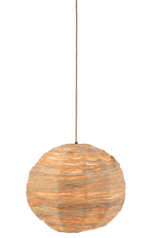 J-Line hængelampe Ball Banana Leaves - jute - natur - stor