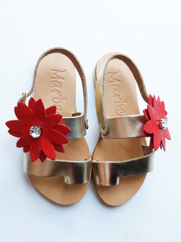 Handgefertigte Kindersandalen aus Leder: Athenais