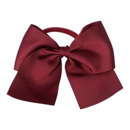 Børnehårsløjfe med elastik - Grosgrain bånd - 11 x 9 cm - Bourgogne