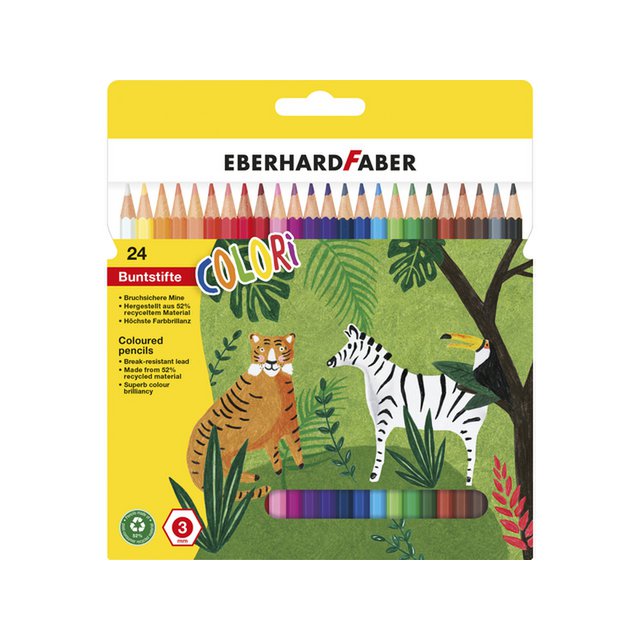 Colored pencil EFA 17.5cm cardboard case of 24 pcs. ass.kl wood-free