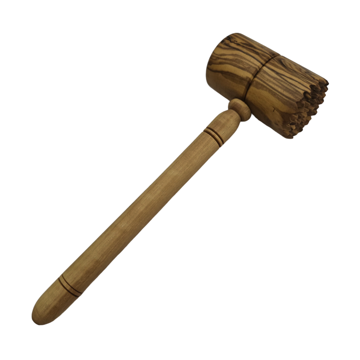 Meat tenderizer round meat hammer made of olive wood, handcrafted
