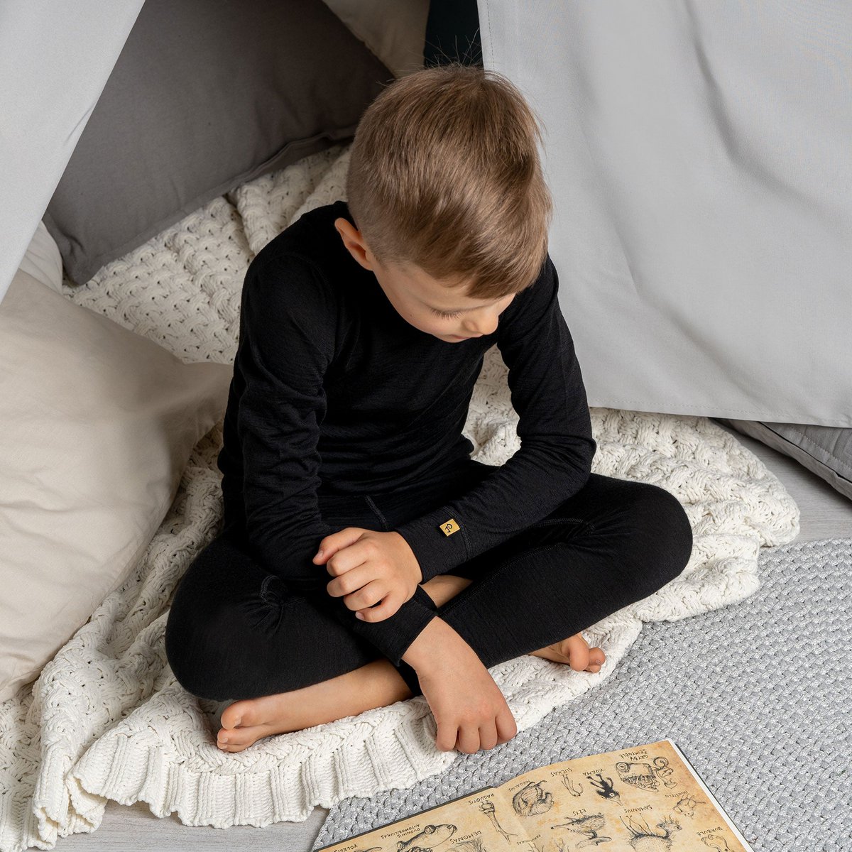 Pantalon Enfant 250 Mérinos Noir