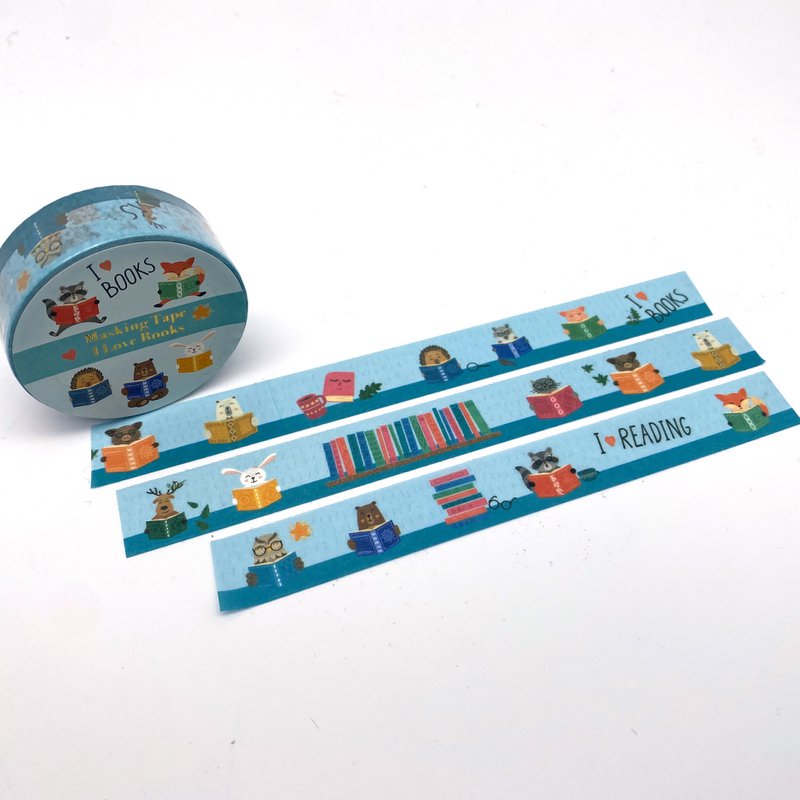 Washi Tape "I Love Books" - Lettura di animali per gli amanti dei libri creativi