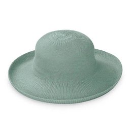 A wide-brimmed hat in a variety of colors, including white, ivory, stone, suede, navy, seafoam, plum, and prism pink. The hat features a classic Breton style with a medium-sized brim and a comfortable fit for sizes M-L with a 58 cm circumference.