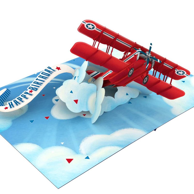 Carte pop-up joyeux anniversaire avion