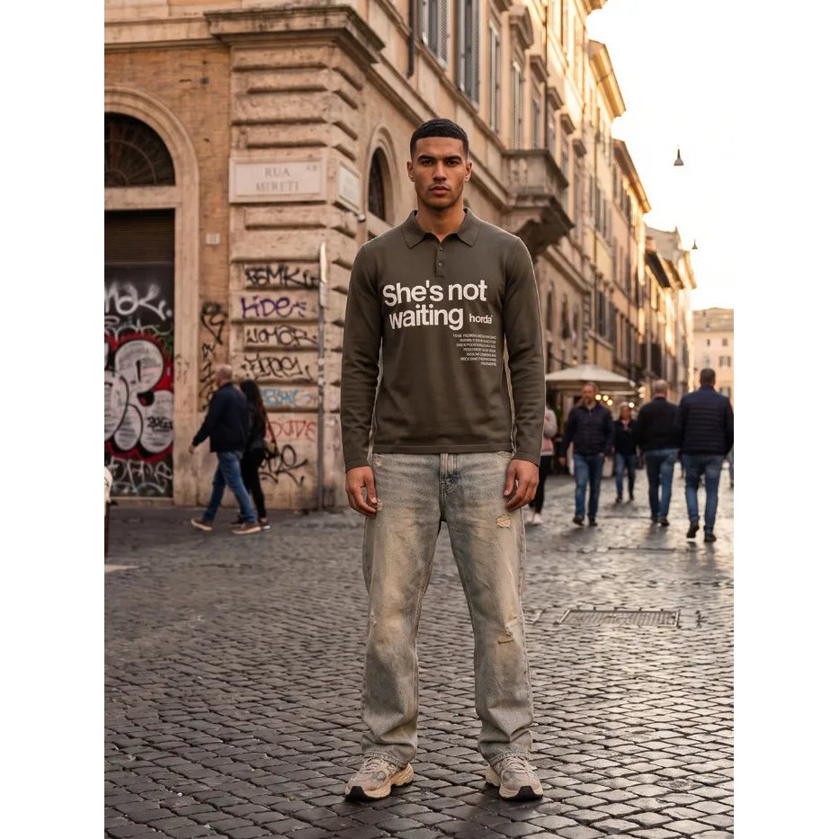 Polo Camo Green 180g Fine Piqué Cotone Made in Italy | Horda