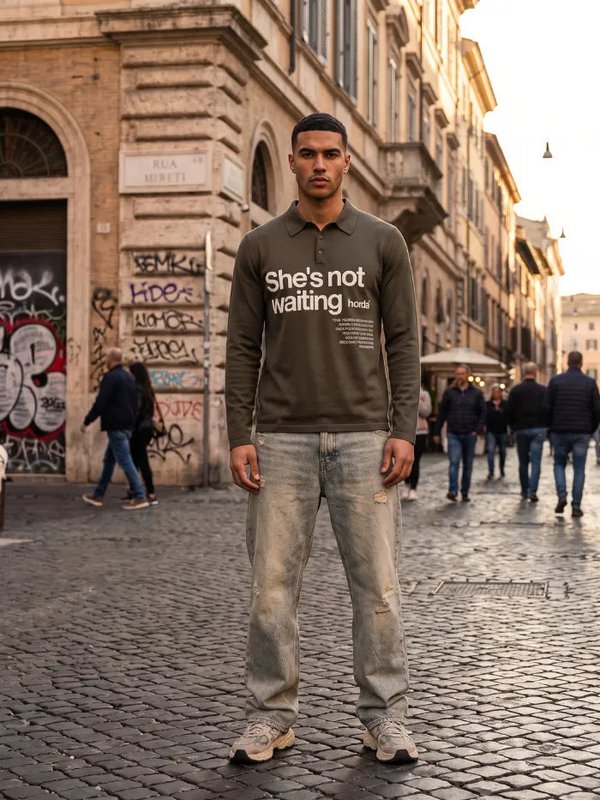 Polo Camo Green 180g Fine Piqué Cotone Made in Italy | Horda