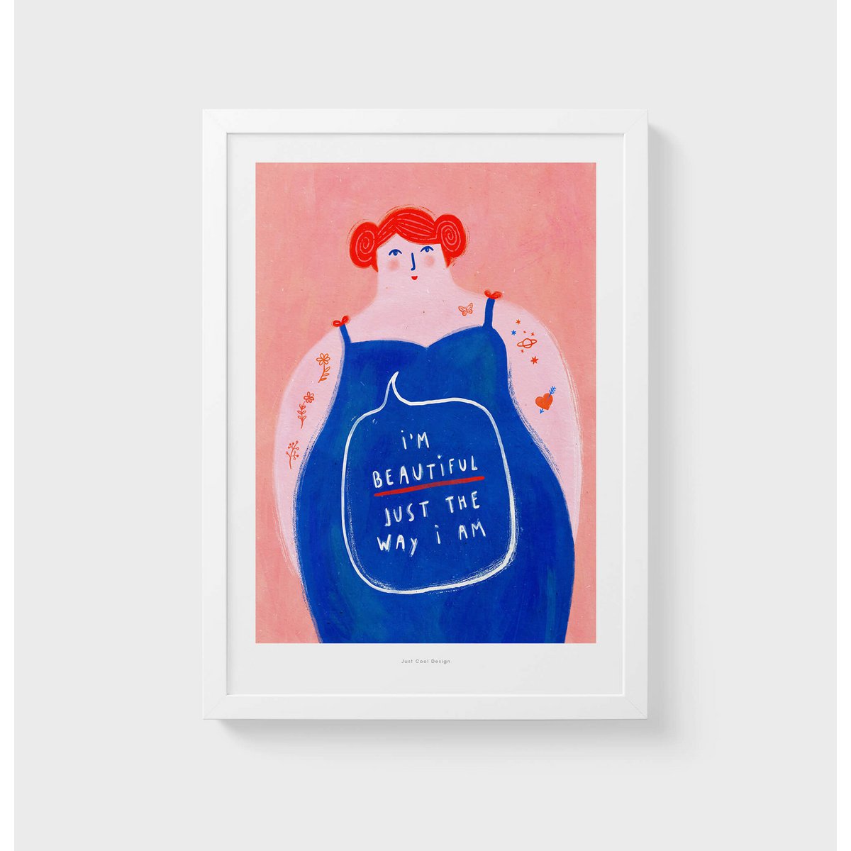 Ich bin schön | Illustration Frauen Kunstdruck