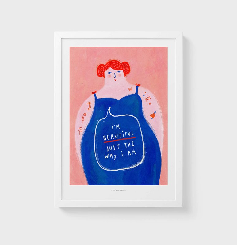 soy hermosa | Ilustración Mujeres Lámina artística