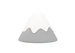 Snow mountain-shaped lamp in pink, green, and gray colors for kids' rooms. Features a snowy mountain design with a warm glow.