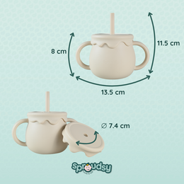 Tazza da allenamento per bebè con cannuccia – Nuvole