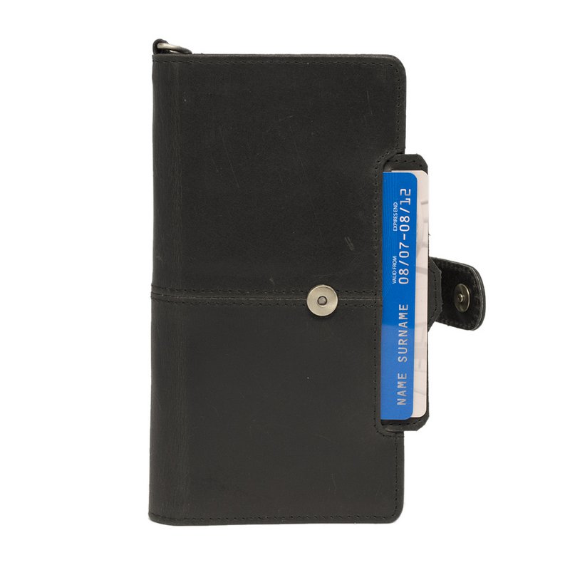 Apple iPhone 8 Plus Bookcase Hoesje Zwart Leer