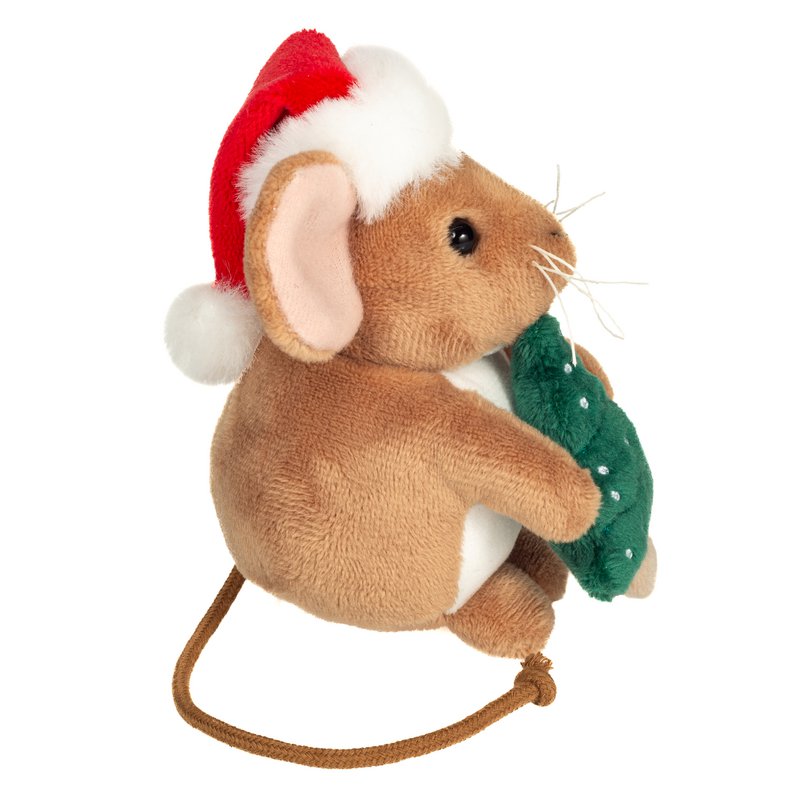Weihnachtsmaus mit Tannenbaum 11 cm - Plüschtier - Stofftier