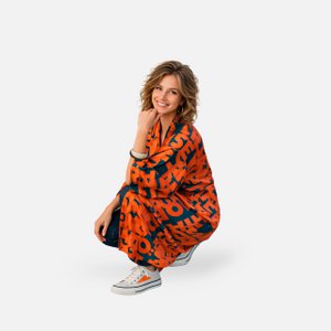 Kimono, JUDY - teal/coral