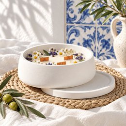 LAVURI Milano 186 – Handgemaakte decoratieve kom broodmand DIY kaars