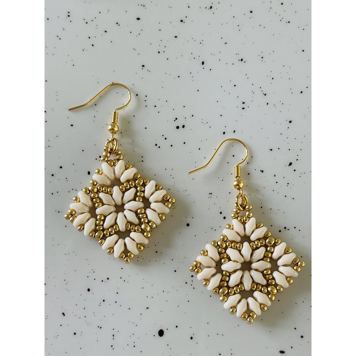 Boucles d'Oreilles Duo Crème