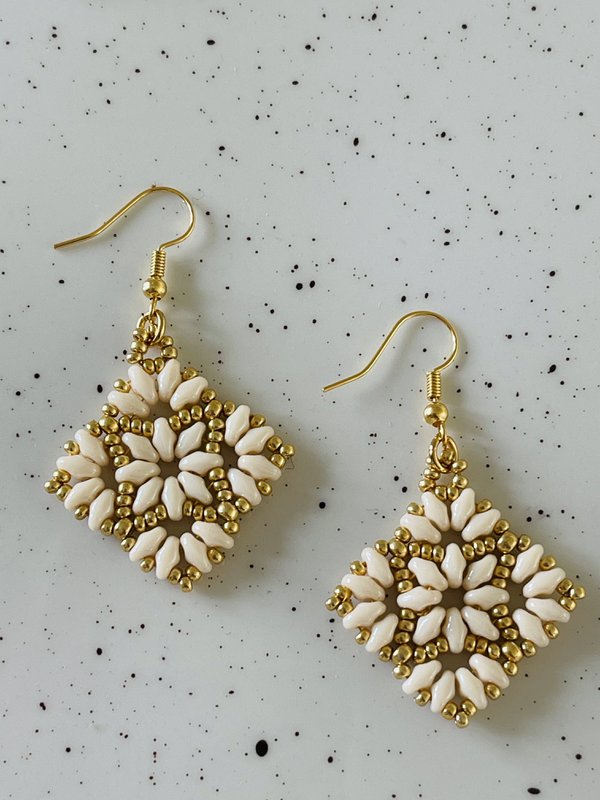 Boucles d'Oreilles Duo Crème