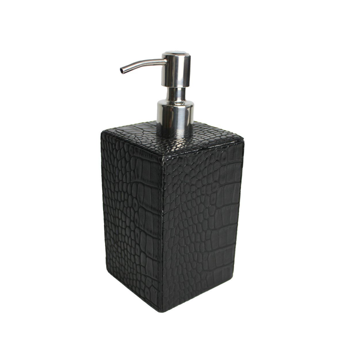 Soap dispenser faux leather crocodile black dispenser imitation leather