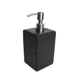Soap dispenser faux leather crocodile black dispenser imitation leather