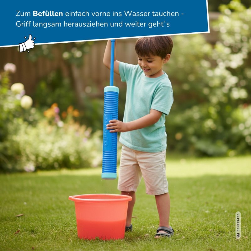 Pistolet wodny Water Shooter 55 cm, zasięg do 12 m, niebieski