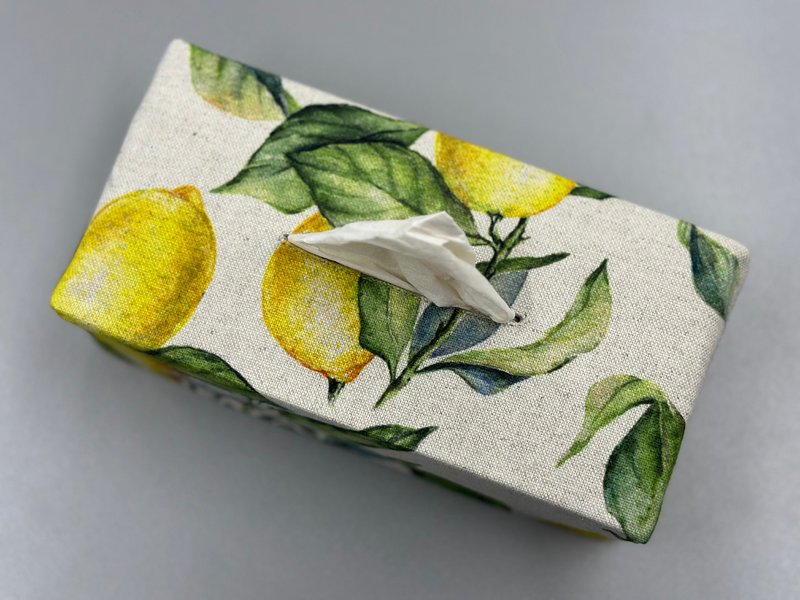 Tissue Box Cover | Citron linned