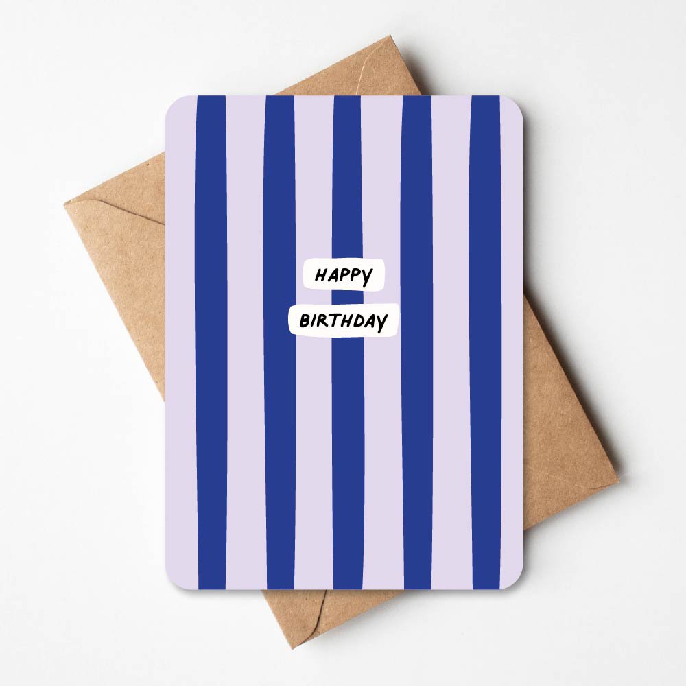Verjaardagskaart | Happy birthday strepen
