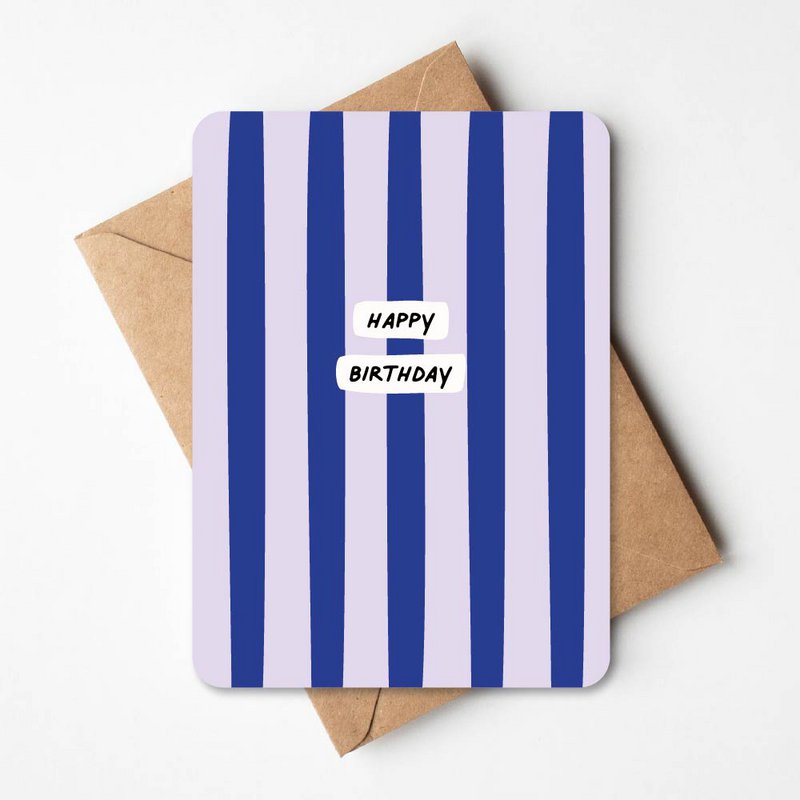Verjaardagskaart | Happy birthday strepen