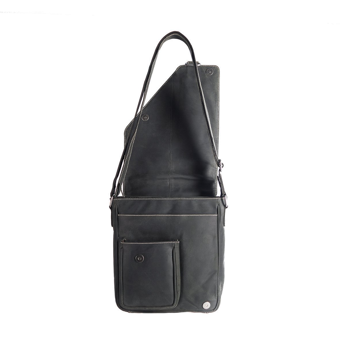 Umhängetasche in 3 Farben Buffalo -Leder mit einem Wickelventil und zwei Magnetverschlüssen - Crossbody -Tasche
