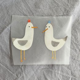 Bügelbild Möwen, Aufnäher, Bügelbild Aufnäher, Möwe, Meer, Nordsee