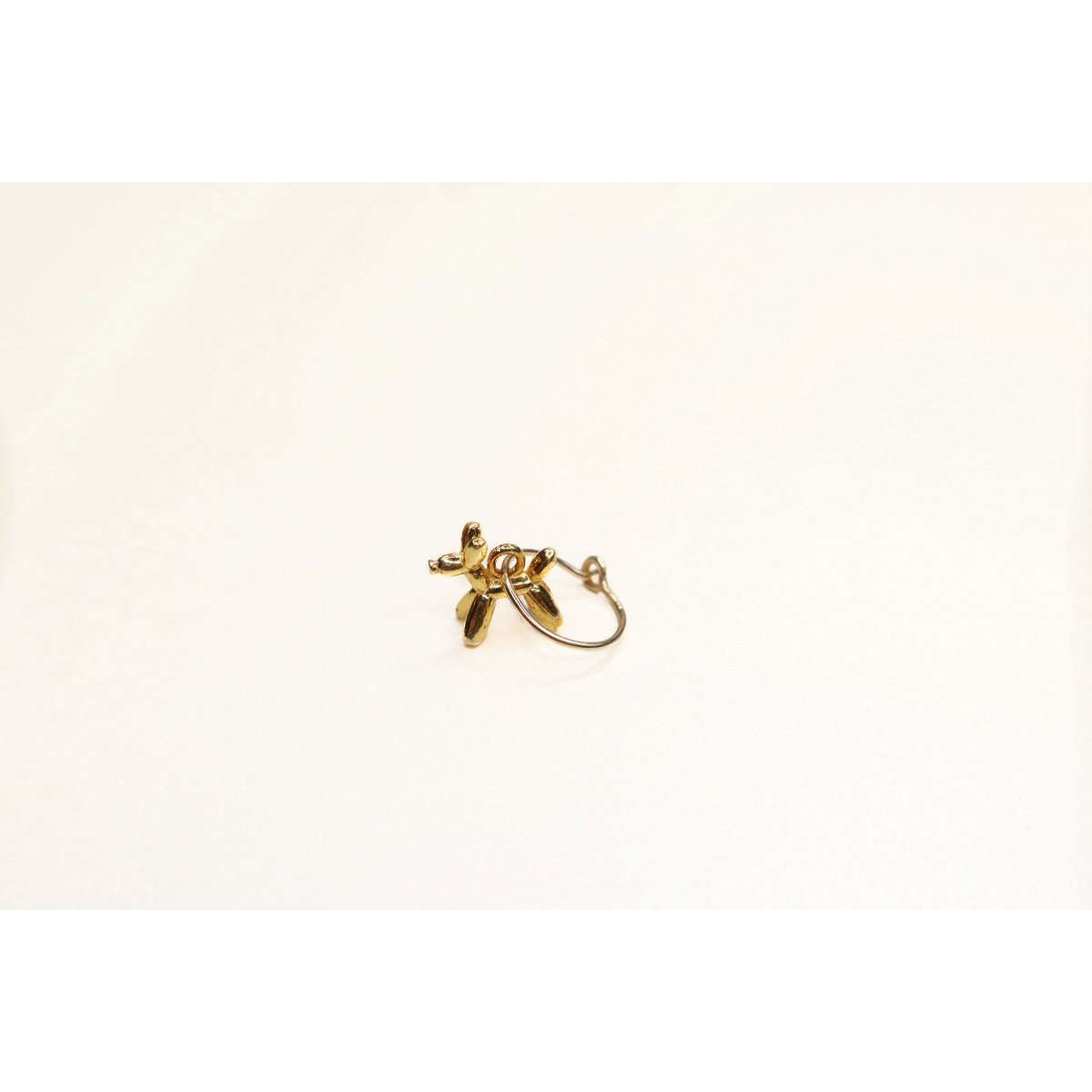 small hoop dog gold plated balloon