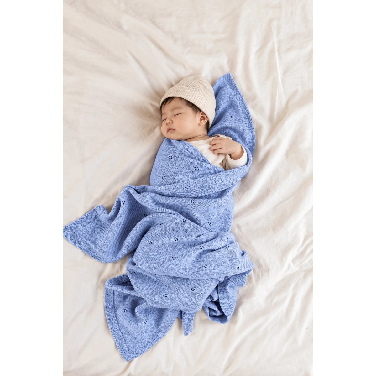 Coperta per bebè APOLLO – 100% lana merino – blu [B2B]