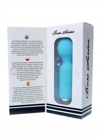 Bossoftoys - 22-00041 - Mini -Massager -Vibrator - 20 Funktionen - Silikon - 11 cm - Dia 3,7 cm - wiederaufladbar - attraktive Farbfensterbox - Blau
