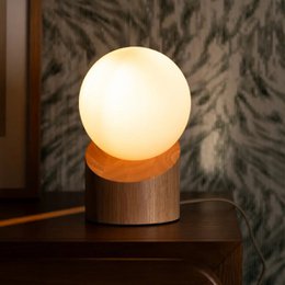 Quin Light Brown Wooden Lamp