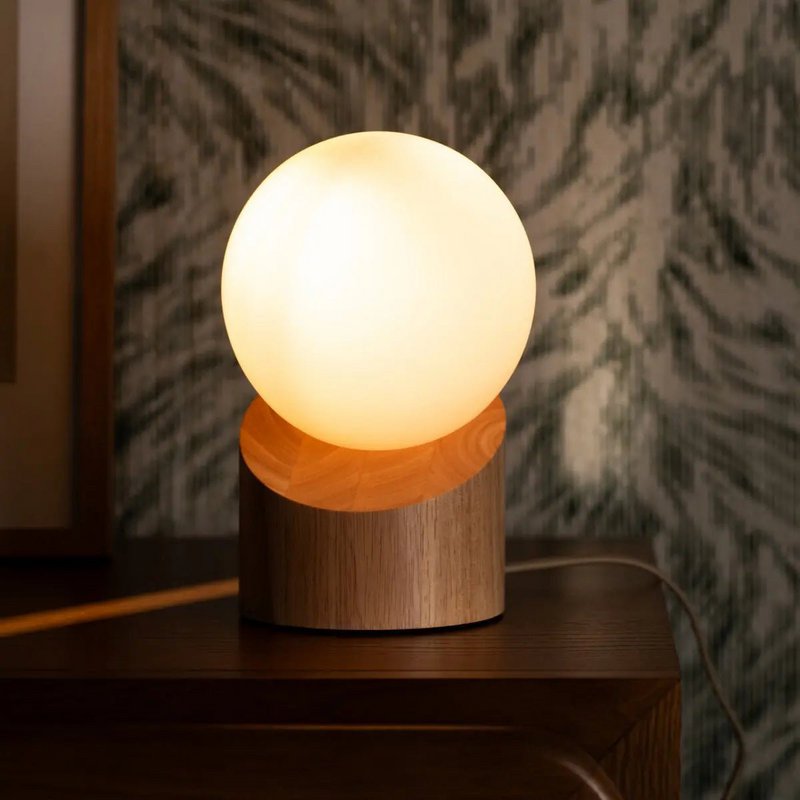 Quin Light Brown Wooden Lamp