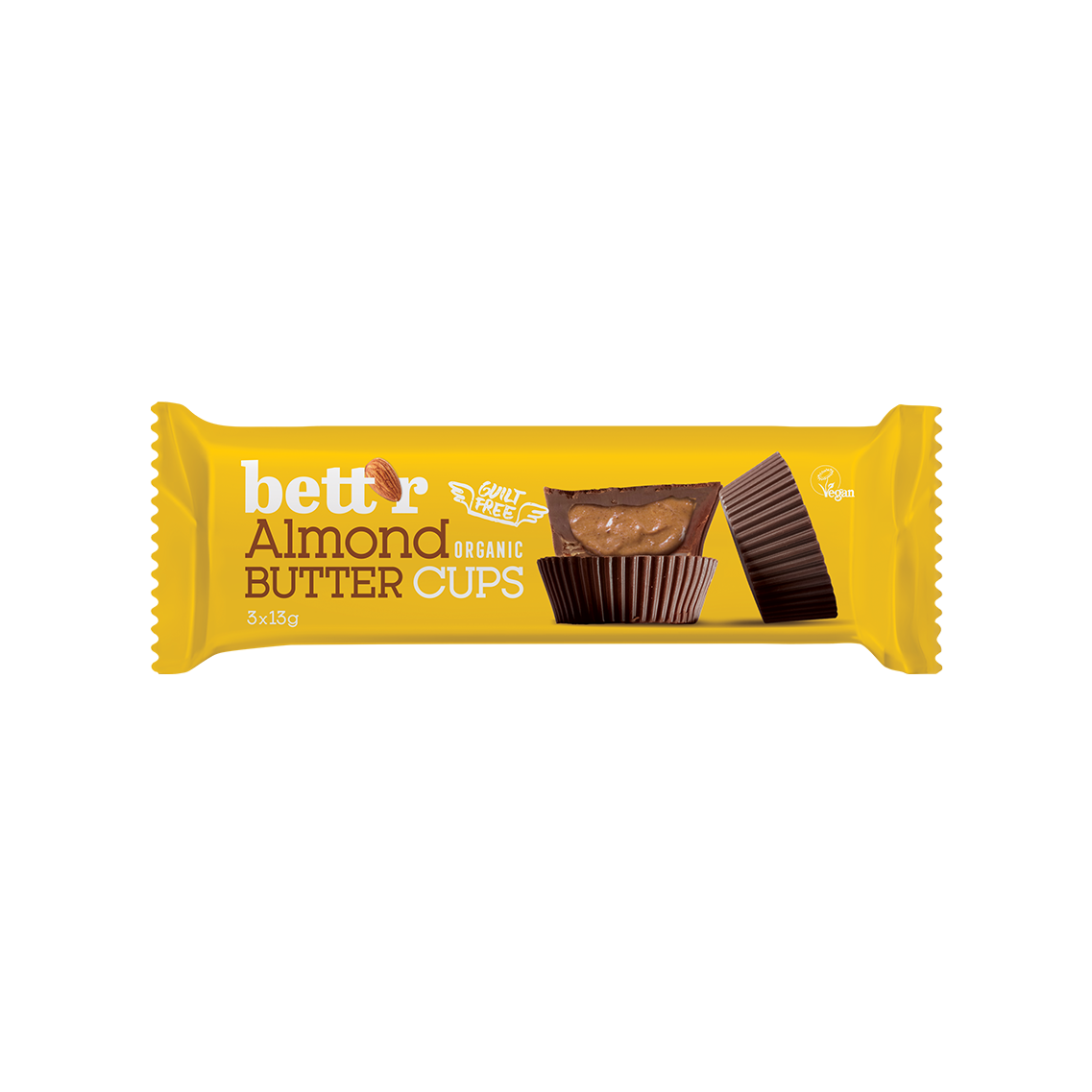 Nut Butter Cups with Almond Cream 3x13g, Full Box 12x39g, organic, Bett’r