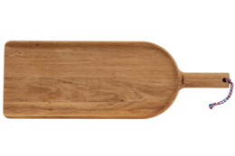 Wooden serving tray with a simple, rectangular shape and a wooden handle.