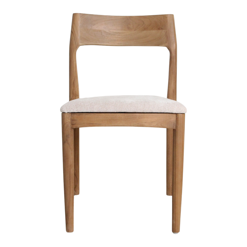 Sedia da pranzo in teak Freya - Crema