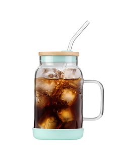 Glas mit Strohhalm 600 ml Minze FUORI 29859
