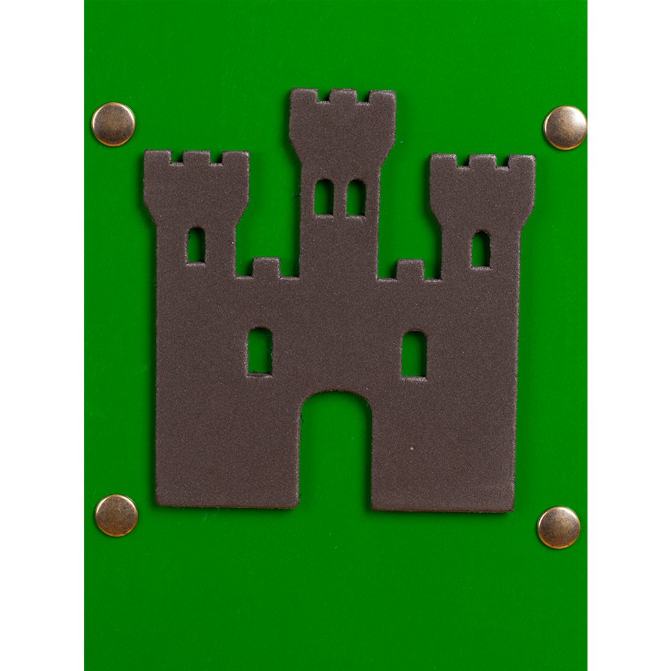 SHIELD KAMELOT L GREEN WITH CASTLE - ST657
