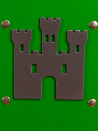 SHIELD KAMELOT L GREEN WITH CASTLE - ST657