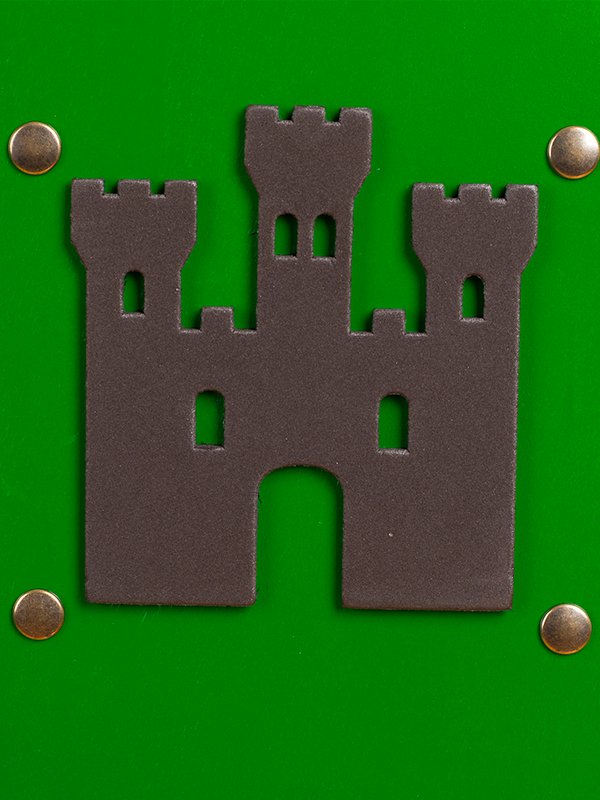 SHIELD KAMELOT L GREEN WITH CASTLE - ST657