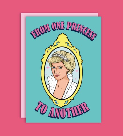 Van de ene prinses naar de andere prinses Diana wenskaart